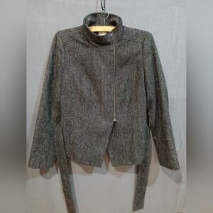 Halogen Jacket Womens Large Gray Pockets Cropped